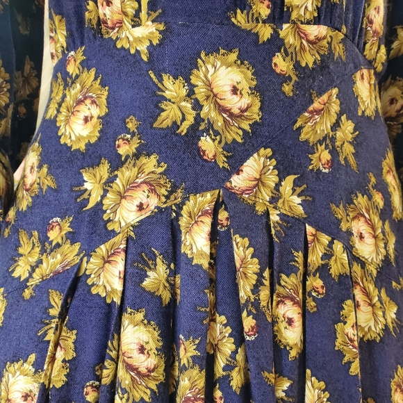 Navy Blue Tea Party Garden Embroidered Midi Dress - Picture 11 of 11